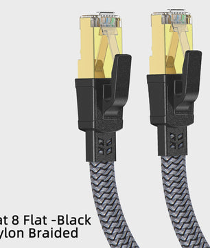 D-Sunty CAT8 Ethernetkabel - 40Gbps Nylon Gevlochten Netwerkkabel met RJ45 Connectoren