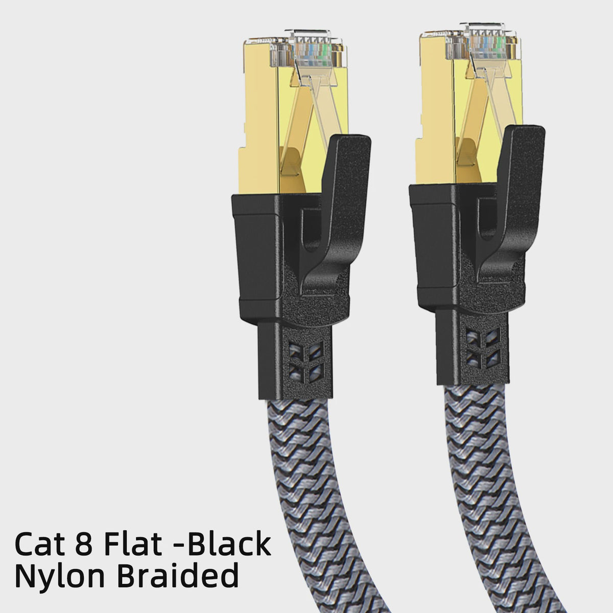 D-Sunty CAT8 Ethernetkabel - 40Gbps Nylon Gevlochten Netwerkkabel met RJ45 Connectoren