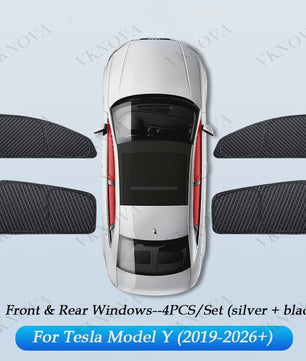 Set Zonneschermen voor Tesla Model 3/Y (2017-2025) - Privacy & UV Bescherming