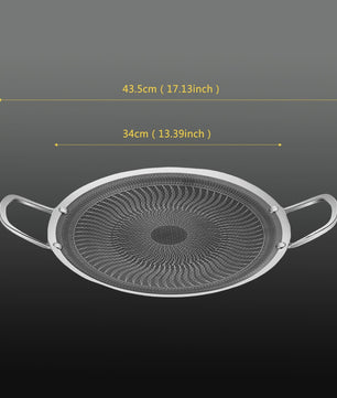 RVS BBQ Grillpan - Geschikt voor Camping, Thuis & Inductie/Gas Kookplaten