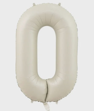 Grote Folie Ballonnen Cijfers 0-9 Cream Caramel & Wit (32/40 inch) - Feestdecoratie