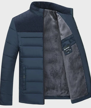 Warme Heren Puffer Jas met Pluche Voering en Opstaande Kraag - Winter Parka
