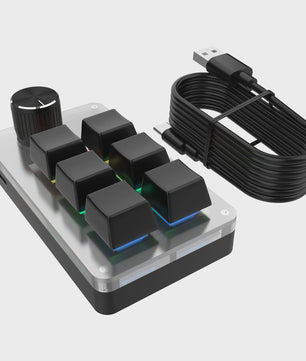 Programmeerbaar Mini Mechanisch Toetsenbord met RGB en Draaiknop voor Photoshop & Gaming