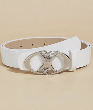 Stijlvolle Unisex Riem met Ovalen Kruis Gesp - Duurzaam en Veelzijdig Cadeau