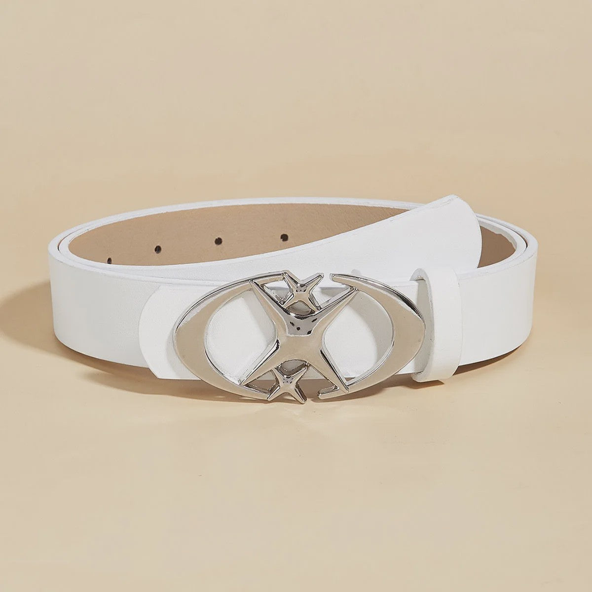 Stijlvolle Unisex Riem met Ovalen Kruis Gesp - Duurzaam en Veelzijdig Cadeau