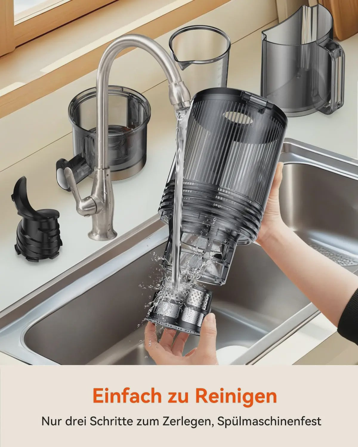 Automatische Slow Juicer Cold Press - 1.8L, 250W, BPA-Vrij, met 130mm invoer voor hele groenten en fruit