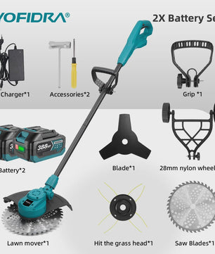 YOFIDRA 10-Inch Elektrische Grasmaaier - Krachtige 6000W Borstelloze Motor & Opvouwbaar Ontwerp