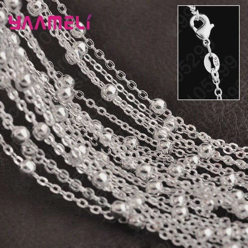 10x 925 Sterling Zilveren Collier Kettingen Set - 40-76 cm - Met Karabijnsluiting