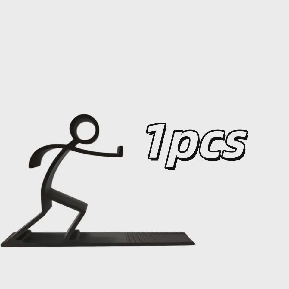 Creatieve Stickfigure Boekensteun - Minimalistische Boekenhouder voor Bureau & Cadeau