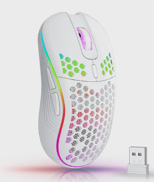 Draadloze RGB Honeycomb Muis - Lichtgewicht, Oplaadbaar & Instelbare DPI