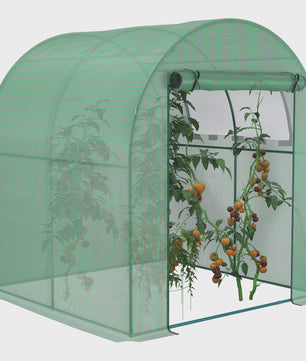 Outsunny Kweekkas 180x180x200 cm met Roldeur en Mesh Raam