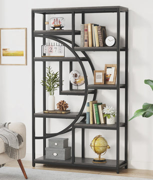 Industriële Boekenkast 180cm Hoog - 5 Laags Etagère Boekenkast met Uniek Design