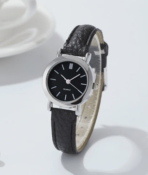 Chique Dameshorloge met Leren Band - Stijlvol en Casual Quartz Horloge