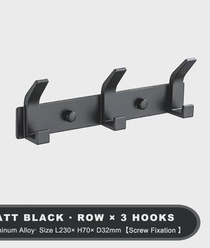Moderne Zwarte Aluminium Wandhaken - Ophangrek voor Handdoeken, Jassen en Meer
