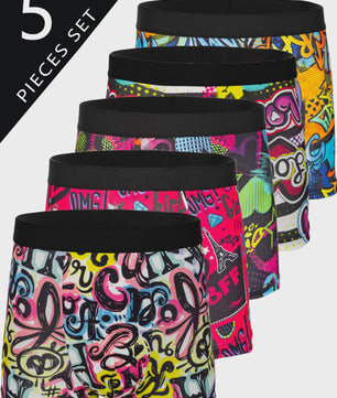 10-Pack Heren Boxershorts - Comfortabel, Zacht & Stijlvol Grafitti Print