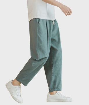 Linnen Katoen Heren Broek - Casual, Ademend & Comfortabel met Trekkoord