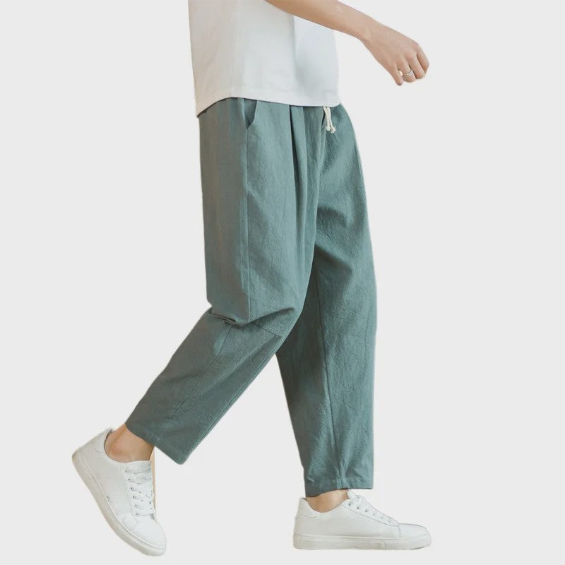 Linnen Katoen Heren Broek - Casual, Ademend & Comfortabel met Trekkoord