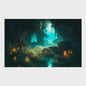 3D Aquarium Achtergrond Poster - Onderwater Grot Landschap Decor