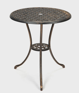 60cm Gietijzeren Bistro Tafel met Paragolhouder - Perfect voor Tuin, Terras & Balkon