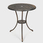 60cm Gietijzeren Bistro Tafel met Paragolhouder - Perfect voor Tuin, Terras & Balkon