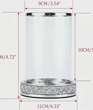 Luxe Glazen Kaarsenhouder met Glitter Bodem - Goud/Zilver - Perfect voor Bruiloft & Decoratie