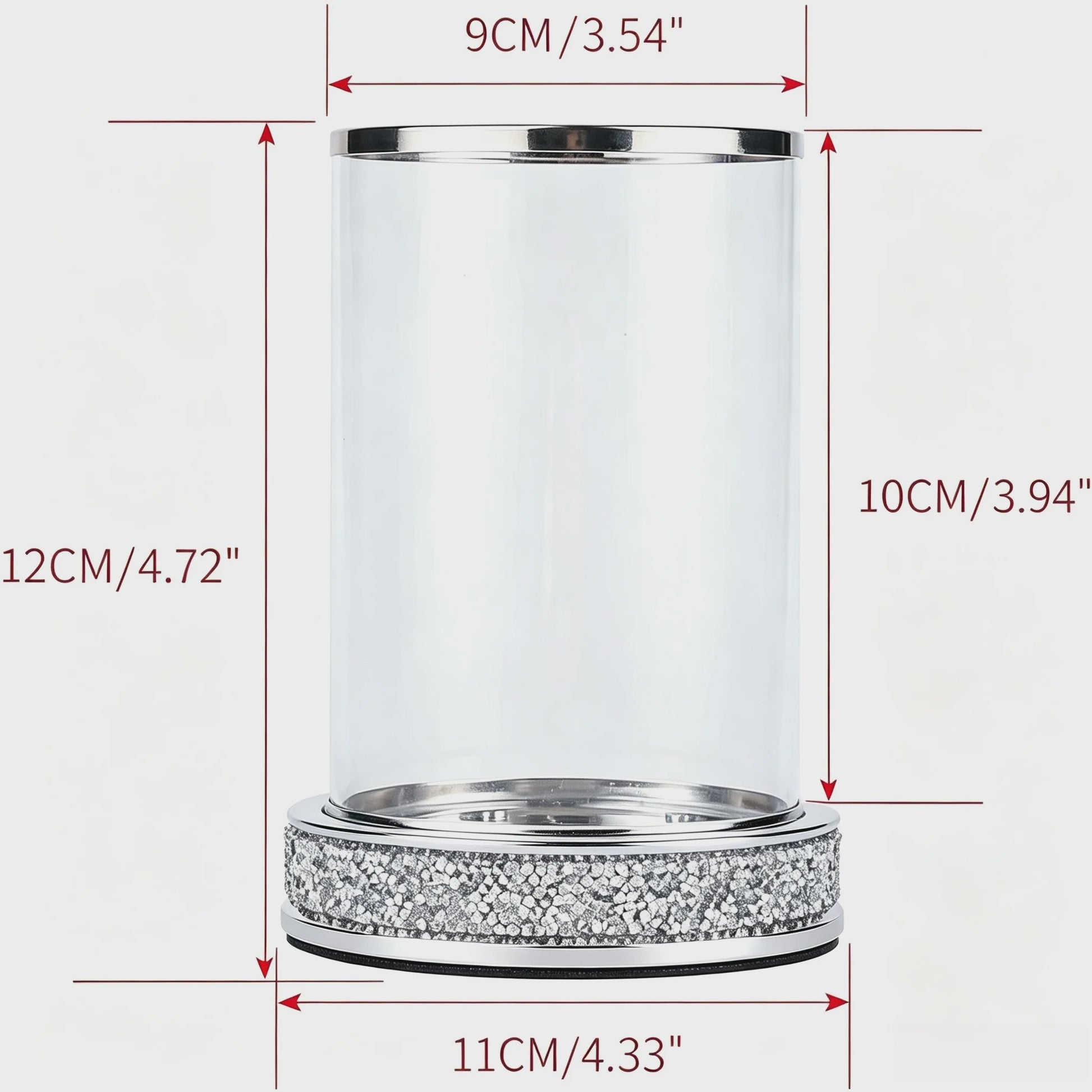 Luxe Glazen Kaarsenhouder met Glitter Bodem - Goud/Zilver - Perfect voor Bruiloft & Decoratie