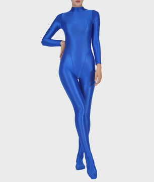 Dames Full Body Jumpsuit met Voetjes - Lange Mouwen, Strakke Sport Bodysuit voor Yoga & Gym