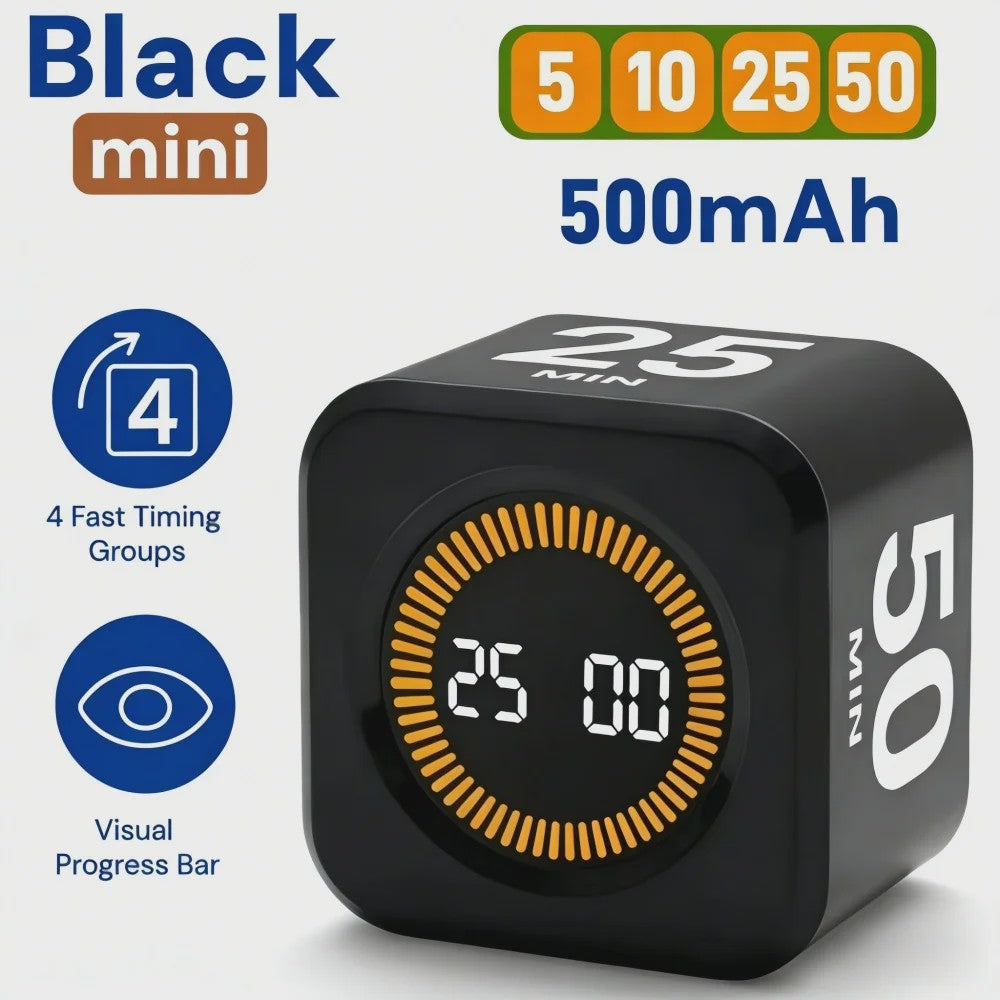 Visuele Flip Timer Kubus met LED Scherm & Gravity Sensor - Tijdmanagement Tool