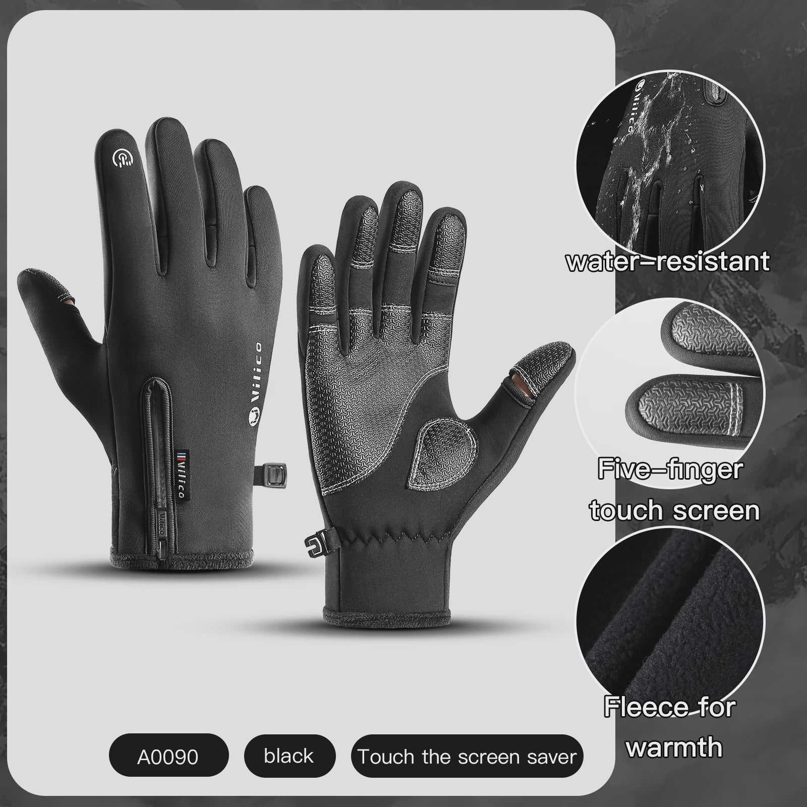 Warme Fleece Handschoenen met Touchscreen - Waterdicht & Winddicht voor Fietsen, Vissen en Buitenactiviteiten