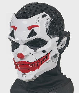 Cyberpunk Clown Masker met Vlechten - Cosplay & Halloween Prop