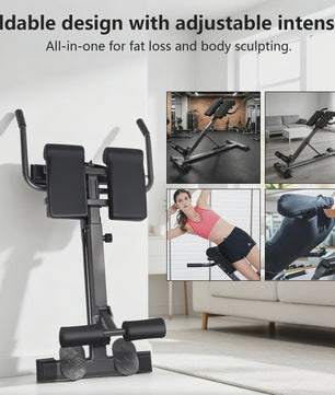 Opvouwbare Roman Chair & Hyperextension Bank - Fitnessapparaat voor Taille & Rugtraining (max 150kg)