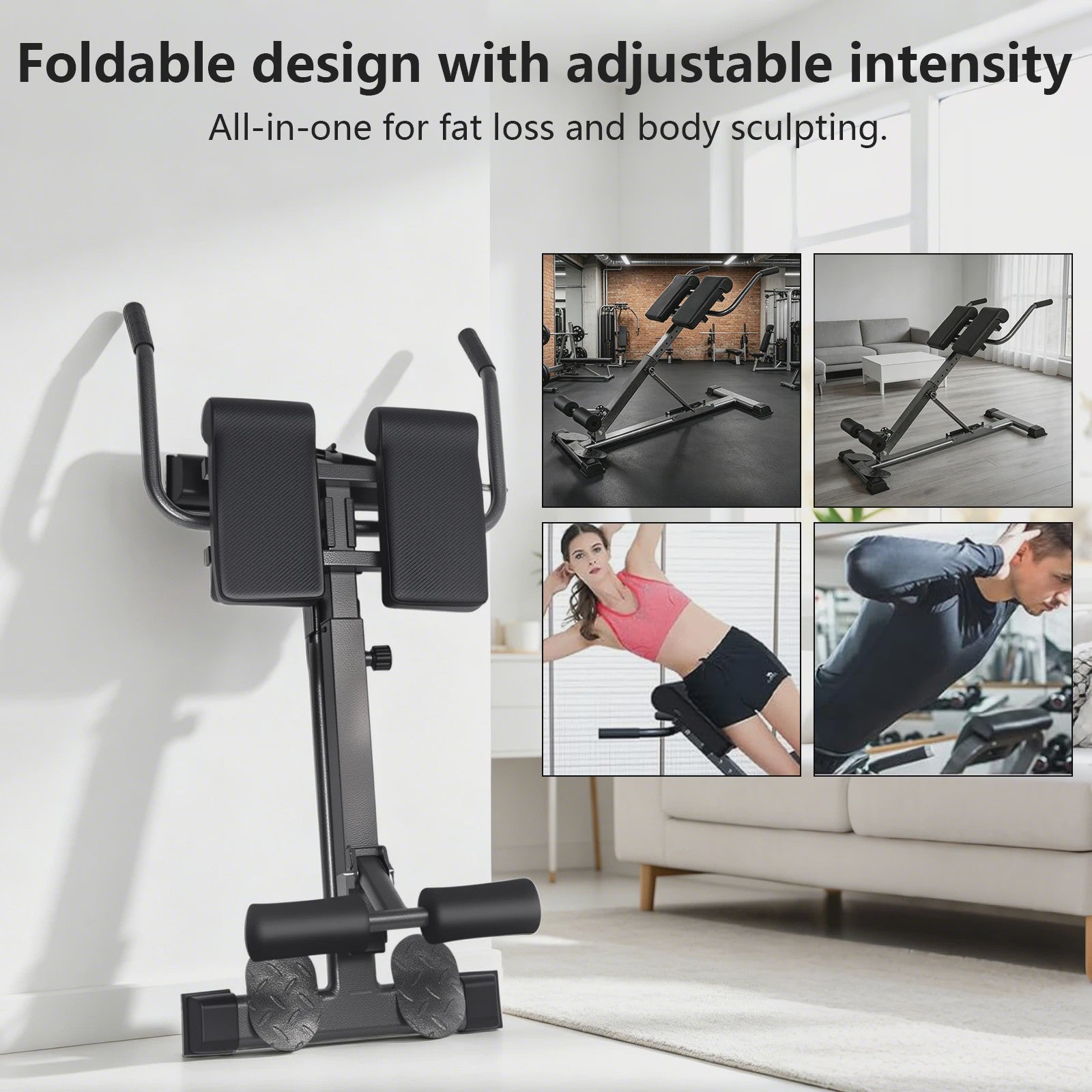Opvouwbare Roman Chair & Hyperextension Bank - Fitnessapparaat voor Taille & Rugtraining (max 150kg)