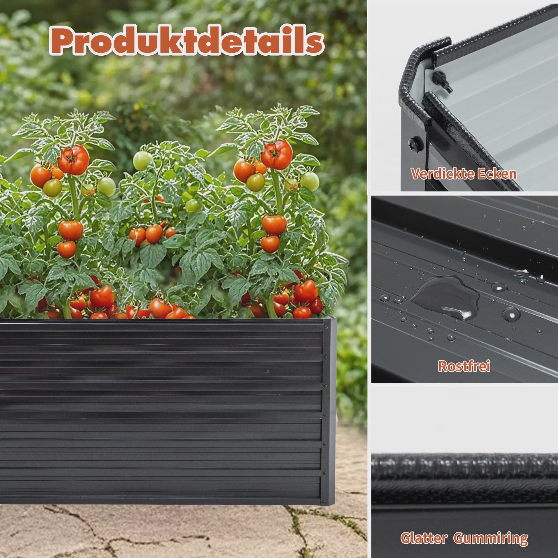 Verhoogd Metalen Tuinbed 190x90x64cm - Zwaar Uitvoering, Roestvrij & Waterdicht