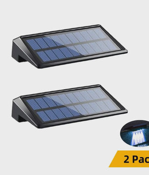 2x Solar Wandlampen 4 LED - Waterdicht Buitenlicht voor Hek, Tuin & Pad