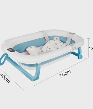 Opvouwbaar Babybadje met Thermometer & Badmat - 0-36 Maanden