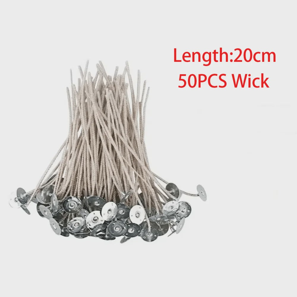 50x Kaarsen Lonten 6-20cm - Rookvrij Katoen voor DIY Kaarsen Maken & Decoratie