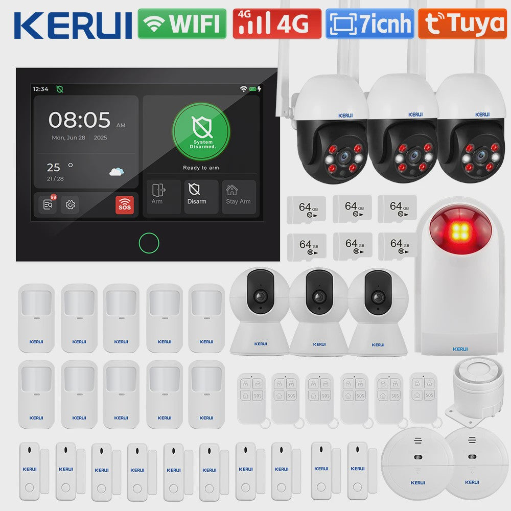 KERUI G70 Tuya Smart Home Alarm Systeem met 7-inch Touchscreen & WiFi+4G