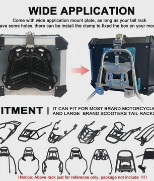 Universele Motor Topcase Aluminium Bagagekoffer - 45L/55L/65L - Quick-Lock