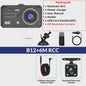 E-ACE Full HD 1080P Dash Cam met 4-inch Touch IPS Scherm, Dubbele Camera Voor & Achter, Nachtzicht en Parkeerfunctie