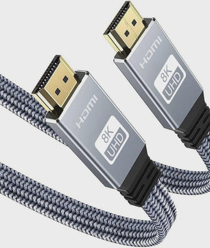 8K HDMI 2.1 Kabel - 48Gbps High Speed, 8K60/4K120, Gevlochten, eARC, HDCP 2.3 - Compatibel met PS5 & Roku TV