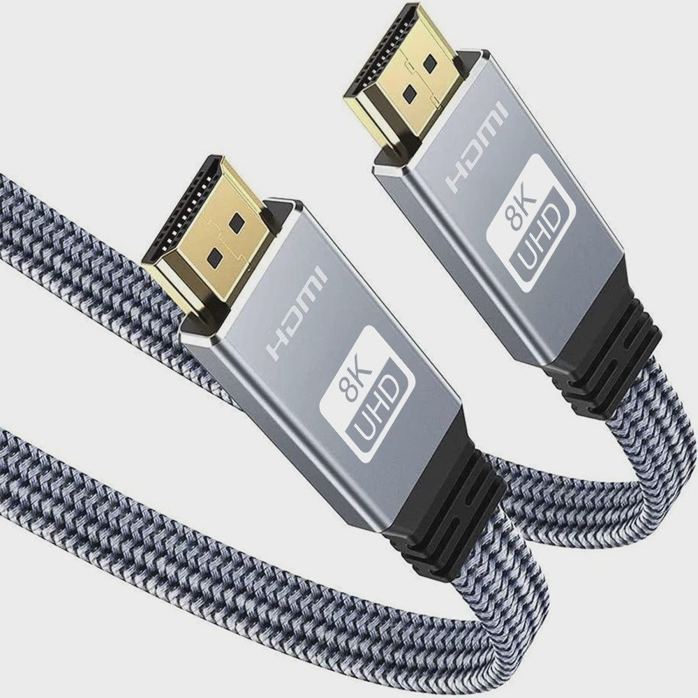 8K HDMI 2.1 Kabel - 48Gbps High Speed, 8K60/4K120, Gevlochten, eARC, HDCP 2.3 - Compatibel met PS5 & Roku TV