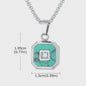 Vnox Heren Turquoise Hanger Ketting - RVS Boxketting, Vintage Stijl
