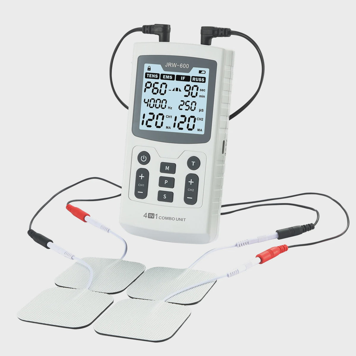 4-in-1 Spierstimulator met 60 Modi: TENS, EMS, IFC & Russische Puls Therapie