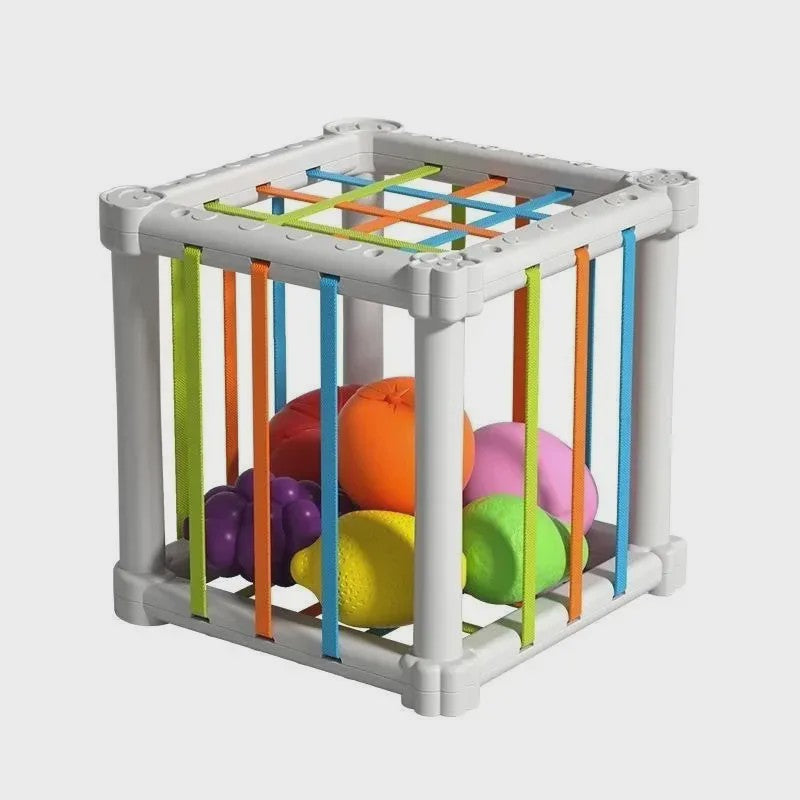 Montessori Vormenstoof Kubus - Educatief Speelgoed voor Baby's met Kleurrijke Vormen