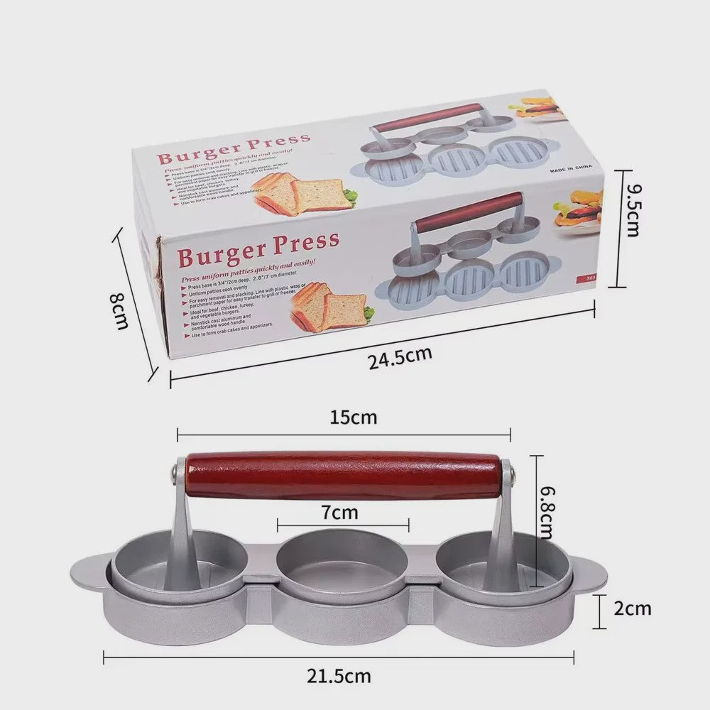 Aluminium Burgerpers voor Perfecte Hamburgers - Ideaal voor BBQ & Keuken