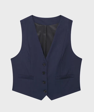 Chic Dames Vest - Vintage Mouwloos Single-Breasted Gilet voor een Stijlvolle Look
