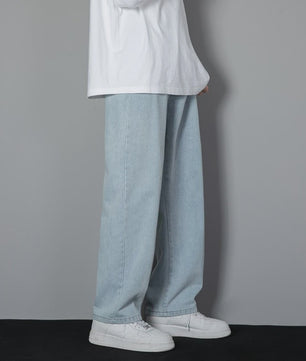 Klassieke Heren Jeans met Wijde Pijpen - Casual Denim Broek in Lichtblauw, Grijs & Zwart