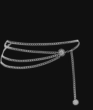 Dames Heupketting Goud/Zilver Metaal met Kristal & Diamant - Stijlvolle Tailleketting