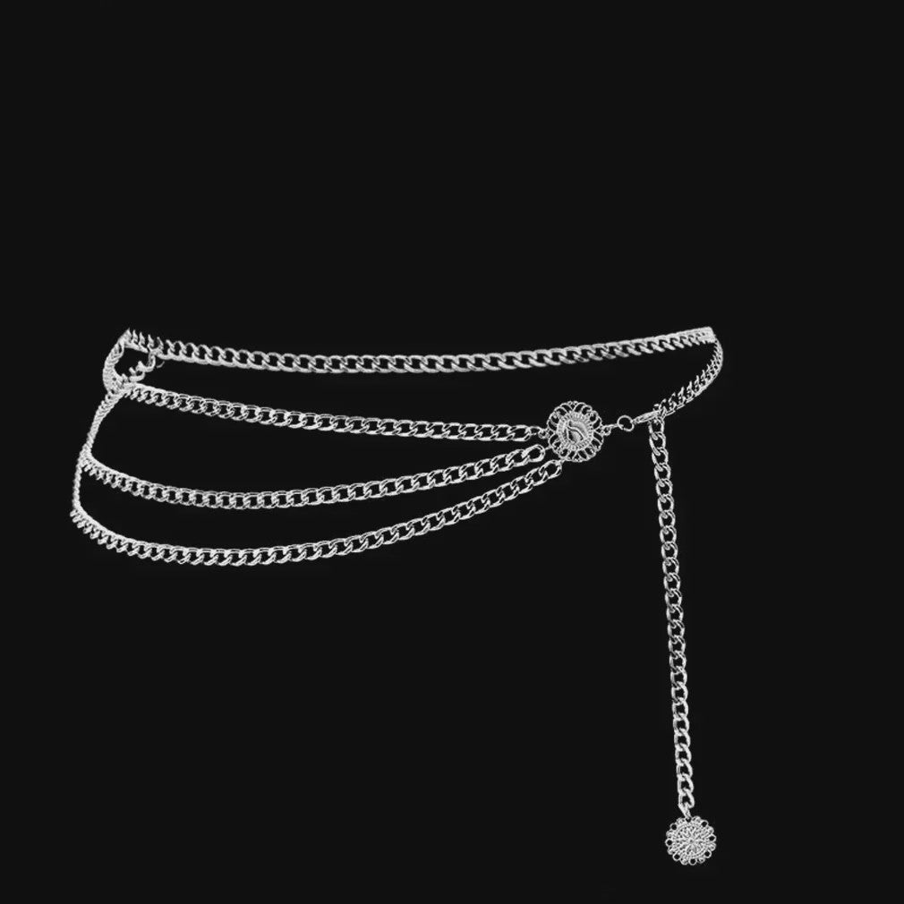 Dames Heupketting Goud/Zilver Metaal met Kristal & Diamant - Stijlvolle Tailleketting