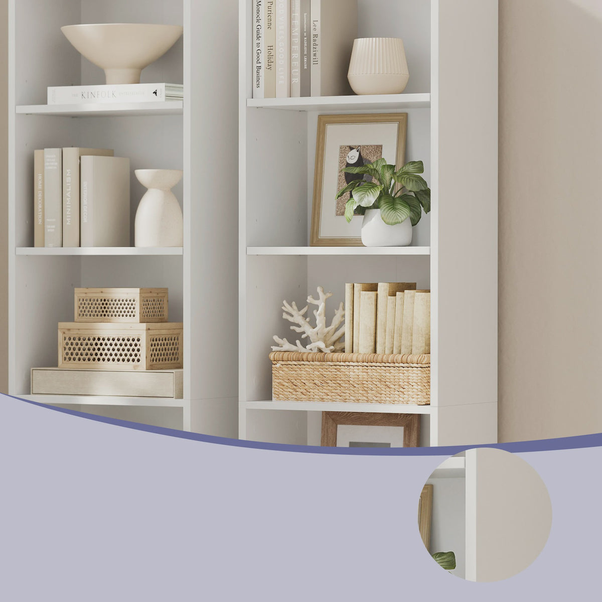 Stijlvolle Open 6-Laags Boekenkast - 40x24x178.5 cm